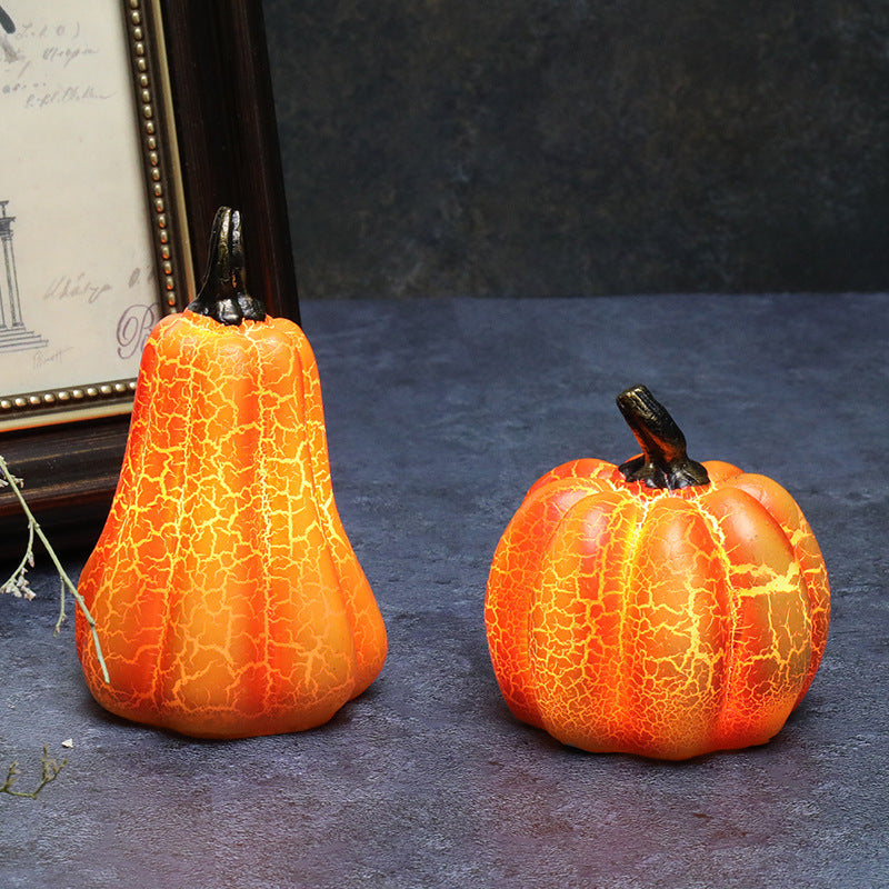 Halloween Pumpkin LED Lantern – Resin Luminous Simulation Candle Lamp