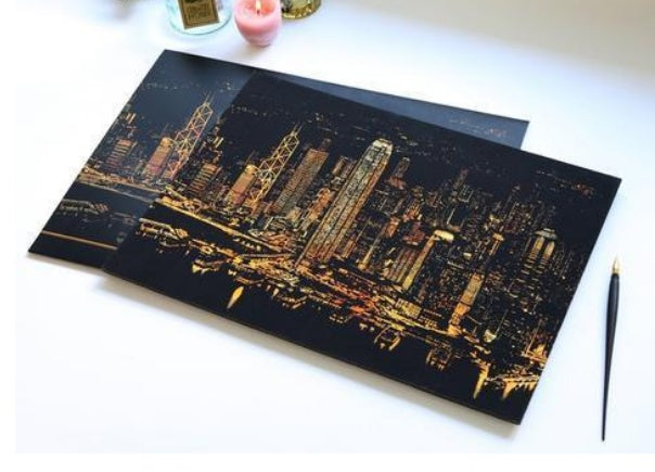 Decorative Scratch Painting – World Sightseeing Drawing Paper for Gifts & Home Décor