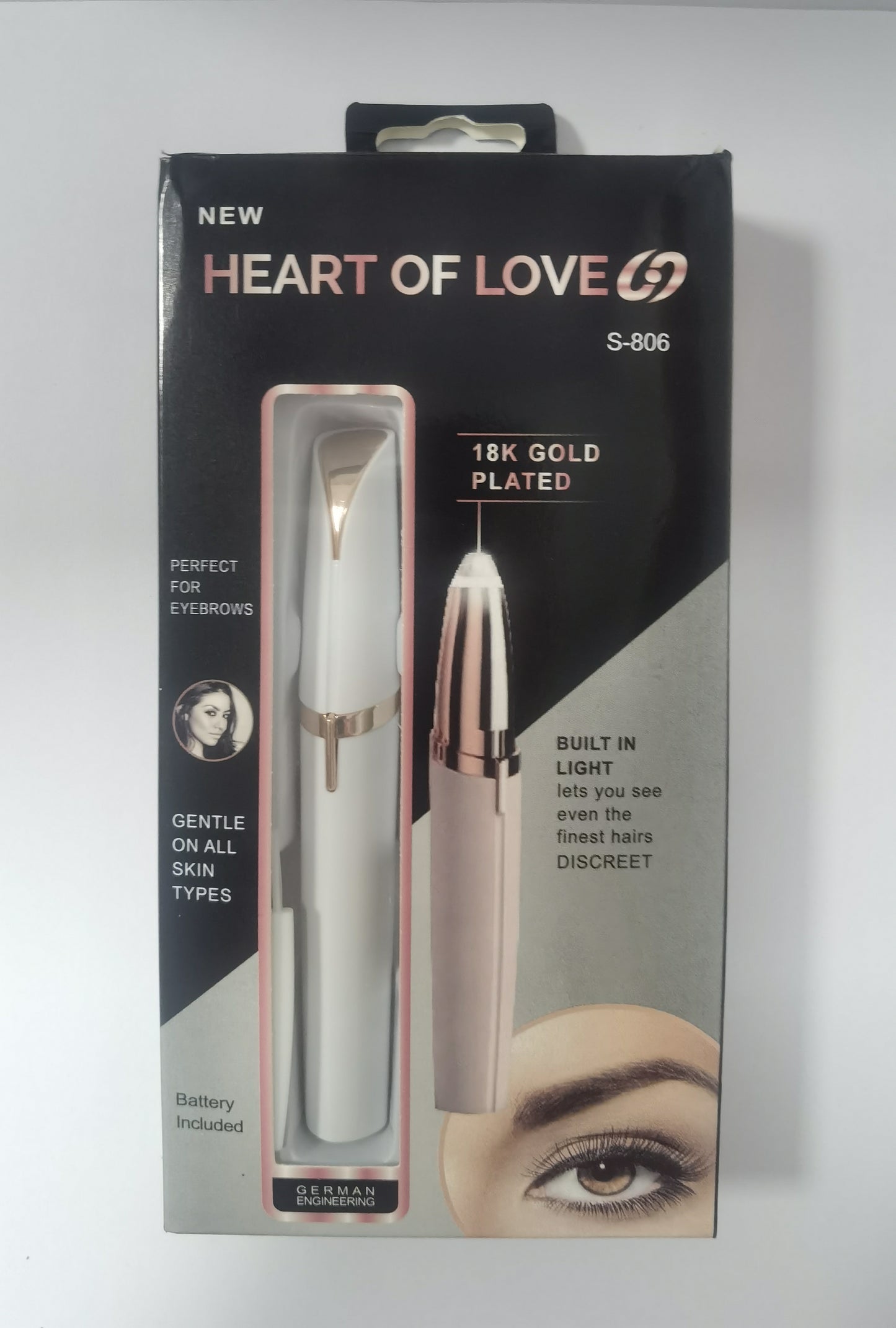 Mini Electric Eyebrow & Facial Hair Trimmer with LED Light – Painless