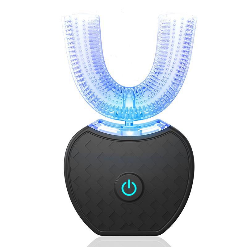 360° Intelligent Automatic Electric Toothbrush – U-Shaped Sonic Whitening Toothbrush with Blue Light & USB Charging (Waterproof)