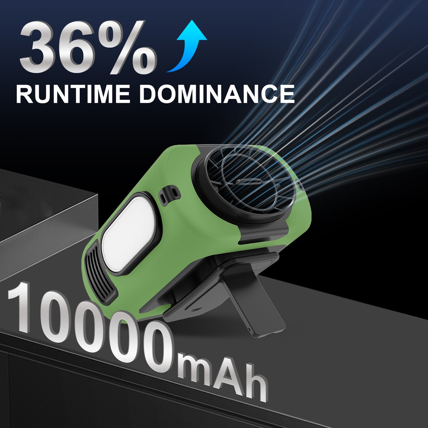 10000mAh Portable Waist Fan 5-Speed Rechargeable Belt Fan