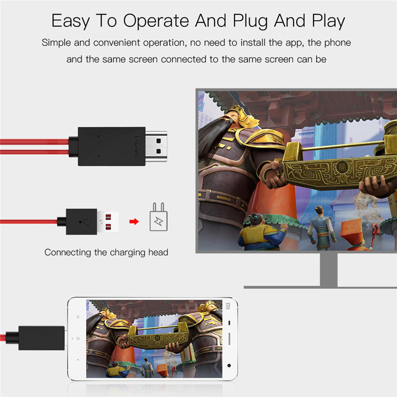 Type-C to HDMI 3-in-1 Mobile Phone Projection Cable | HD Screen Mirroring Adapter