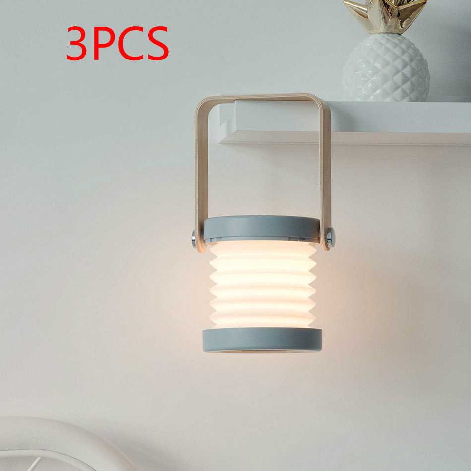 Foldable Touch LED Night Light – Dimmable Portable USB Rechargeable Lantern Lamp