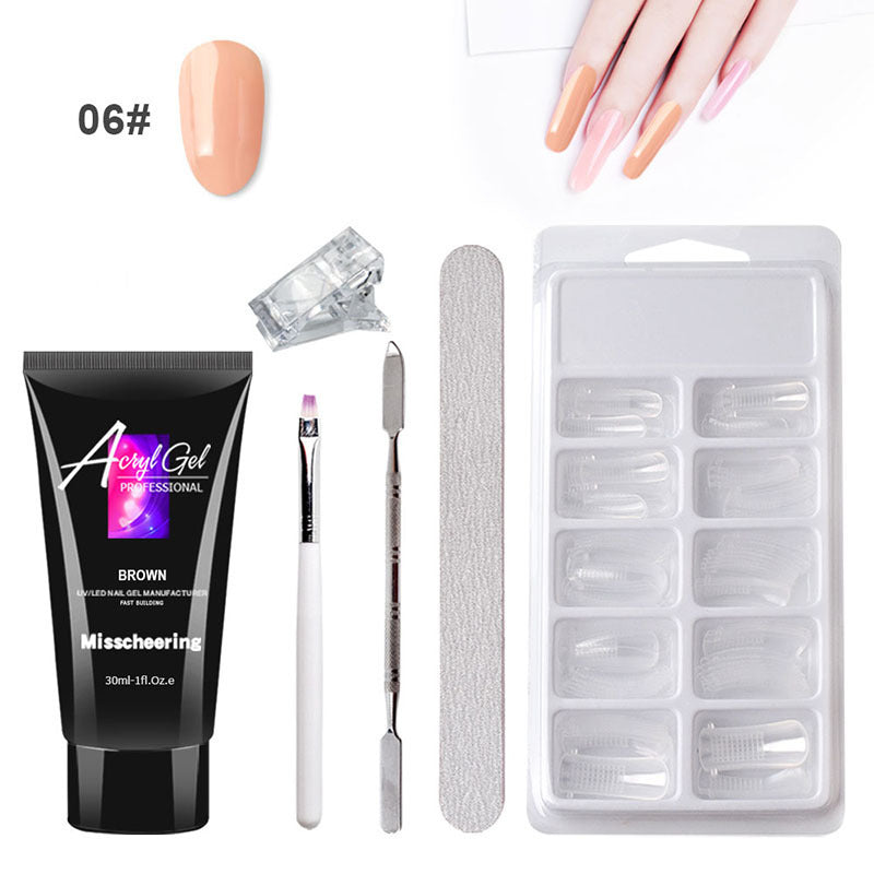 Painless Crystal Gel Nail Extension Kit – Quick Gel Art Set Without Paper Holder