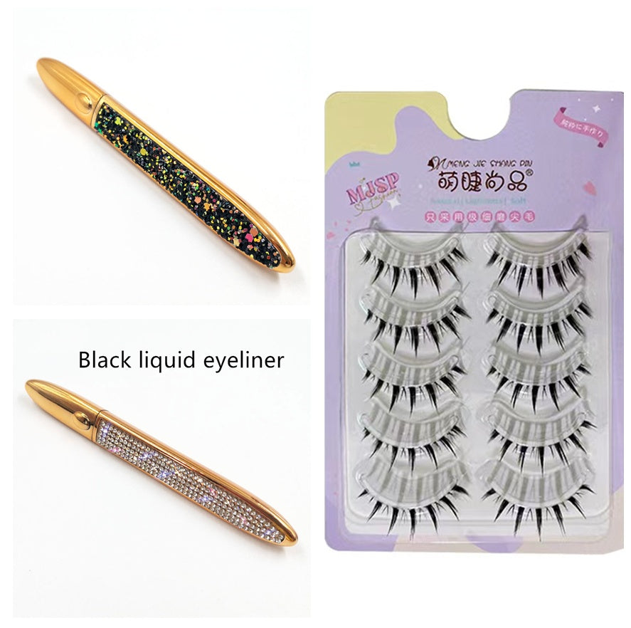 Multicolor Self-Adhesive Eyeliner with False Eyelashes – Easy, Long-Lasting Eye Makeup