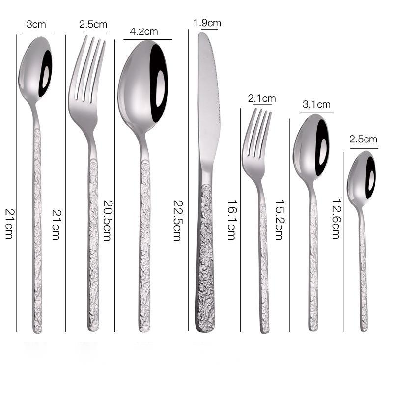 Embossed Textured Handle Steak Knife Set – Western Style Cutlery