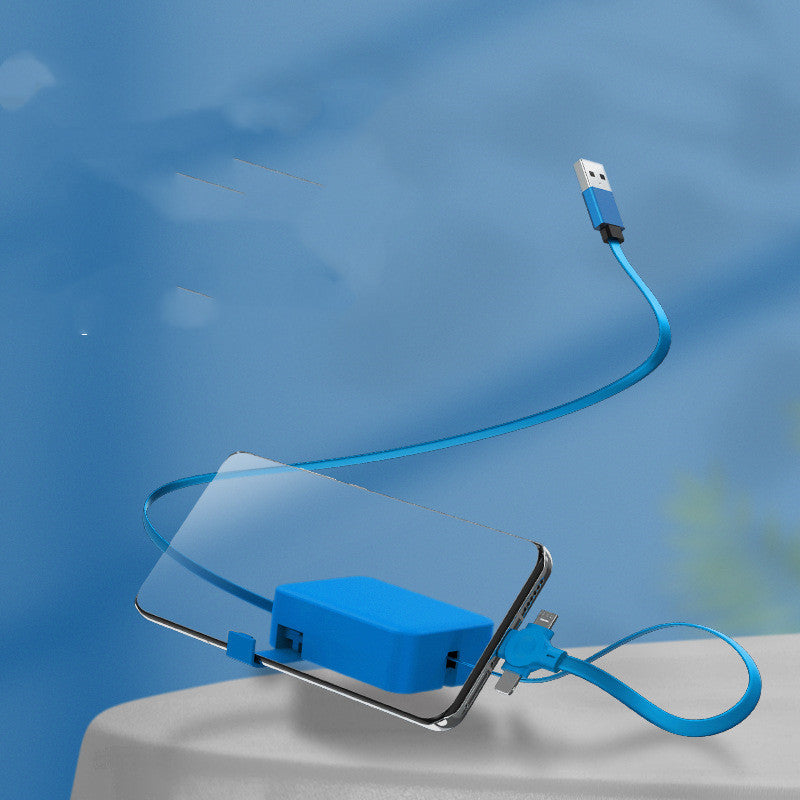 4-in-1 Retractable Macaron USB Cable With Phone Stand