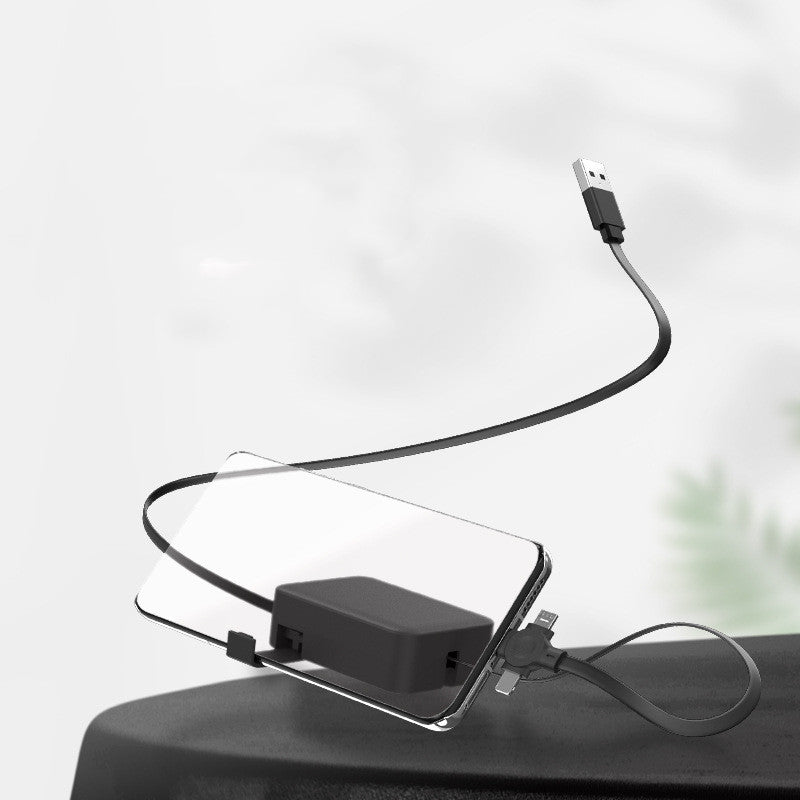 4-in-1 Retractable Macaron USB Cable With Phone Stand