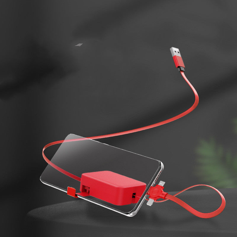 4-in-1 Retractable Macaron USB Cable With Phone Stand