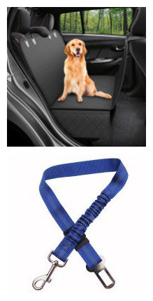 Dog Car Seat Cover & Pet Hammock – Rear Seat Protector with Mesh Window, Zipper & Storage Pocket for Travel