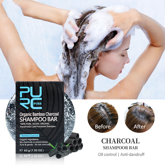 Handmade Bamboo Charcoal Shampoo Bar – Natural Soap-Free Hair Cleanser