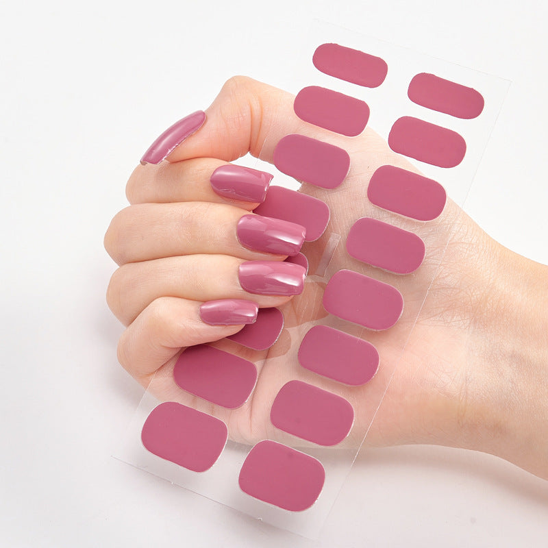 Pure Color 16-Pack Nail Stickers – Easy DIY Nail Art Sheets
