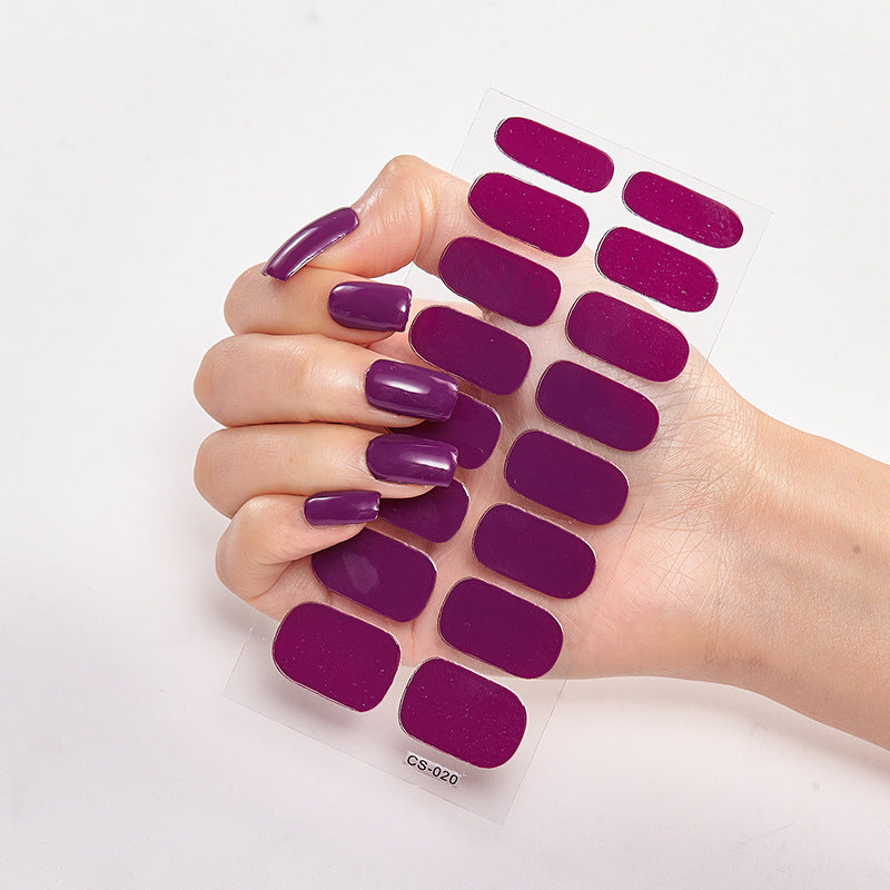 Pure Color 16-Pack Nail Stickers – Easy DIY Nail Art Sheets