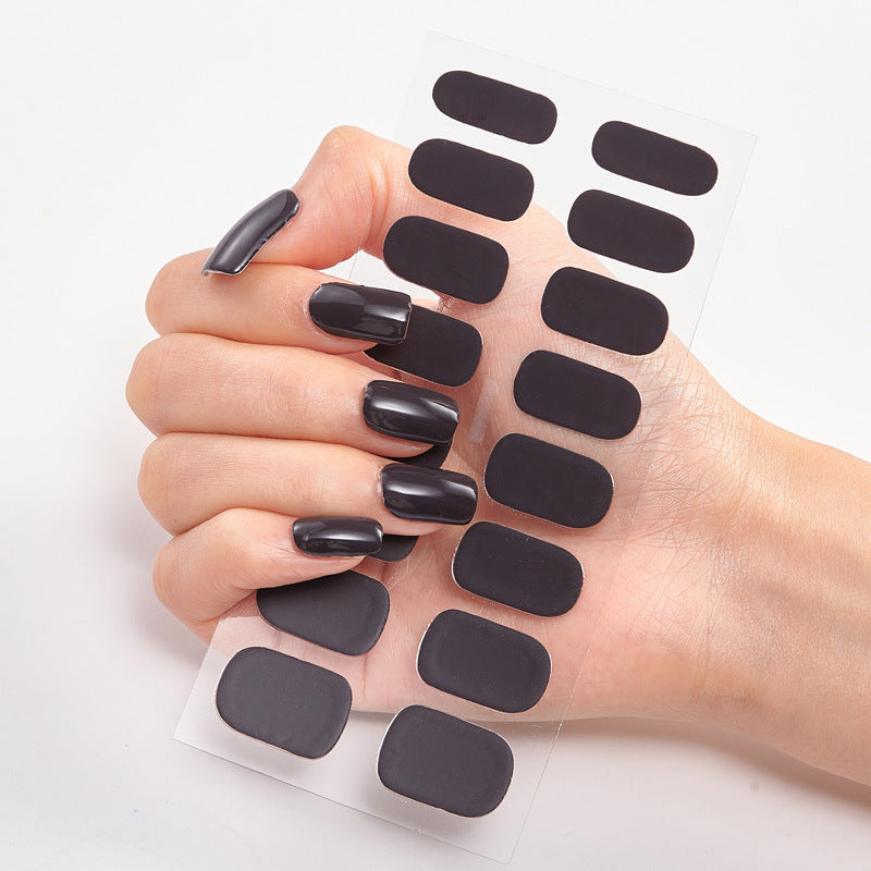 Pure Color 16-Pack Nail Stickers – Easy DIY Nail Art Sheets