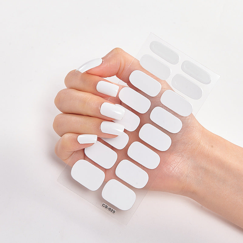 Pure Color 16-Pack Nail Stickers – Easy DIY Nail Art Sheets