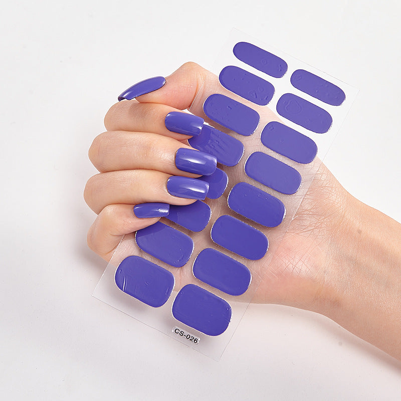 Pure Color 16-Pack Nail Stickers – Easy DIY Nail Art Sheets