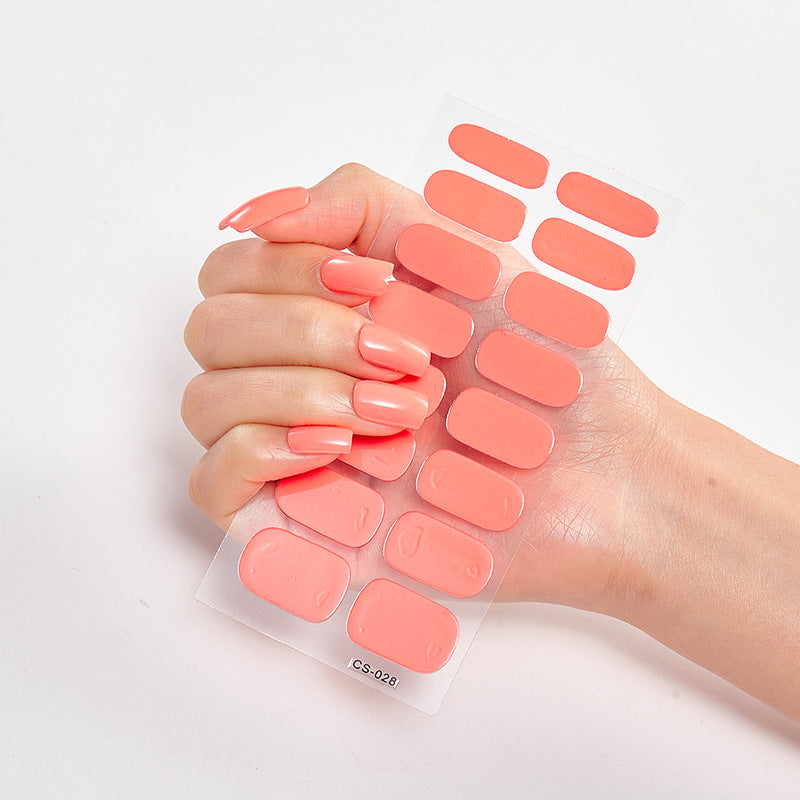 Pure Color 16-Pack Nail Stickers – Easy DIY Nail Art Sheets