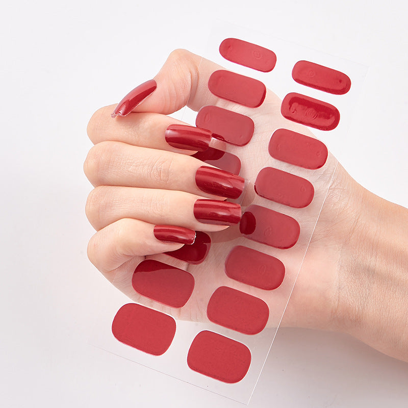 Pure Color 16-Pack Nail Stickers – Easy DIY Nail Art Sheets