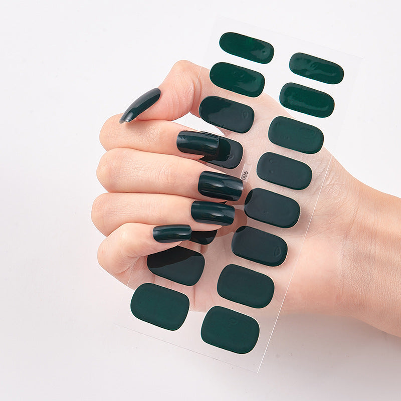 Pure Color 16-Pack Nail Stickers – Easy DIY Nail Art Sheets