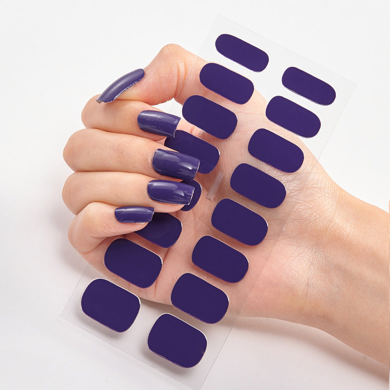 Pure Color 16-Pack Nail Stickers – Easy DIY Nail Art Sheets