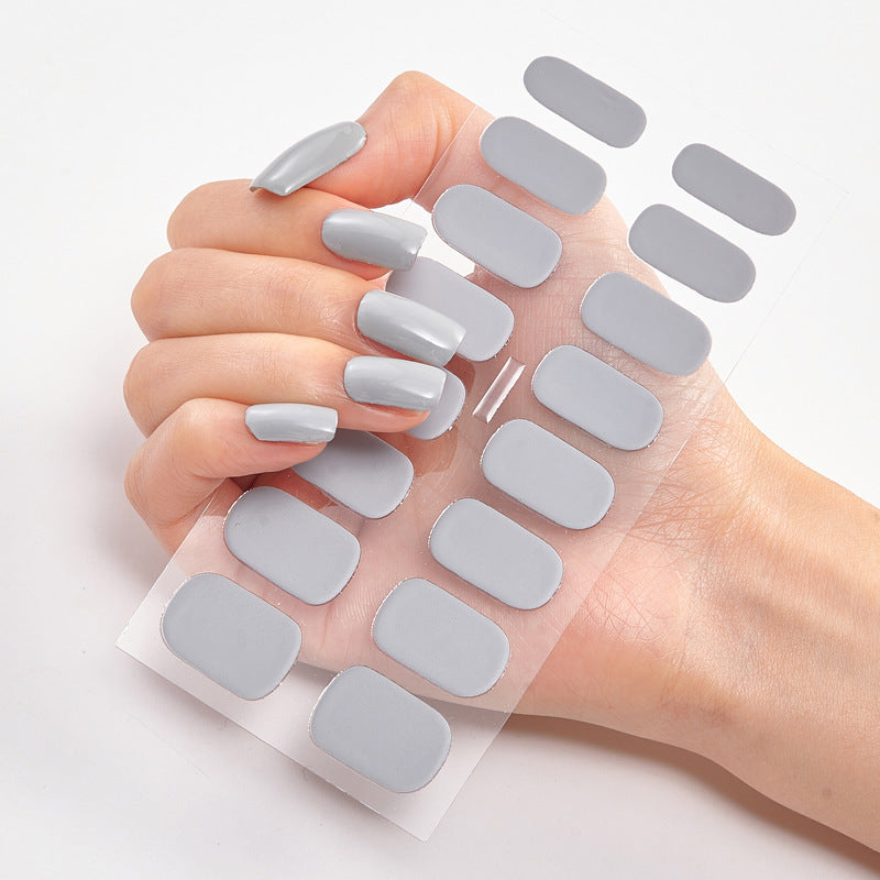 Pure Color 16-Pack Nail Stickers – Easy DIY Nail Art Sheets