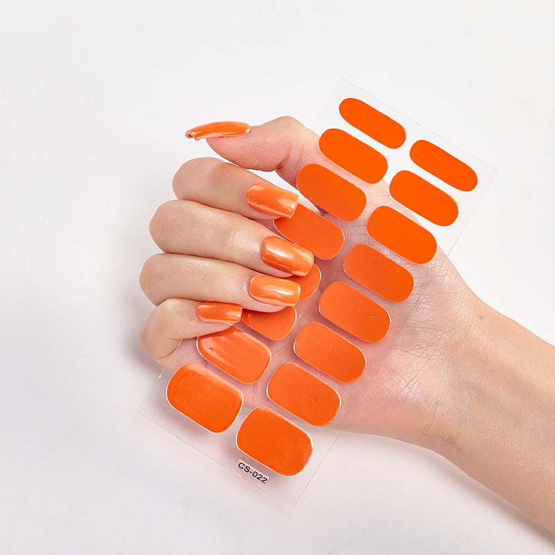 Pure Color 16-Pack Nail Stickers – Easy DIY Nail Art Sheets