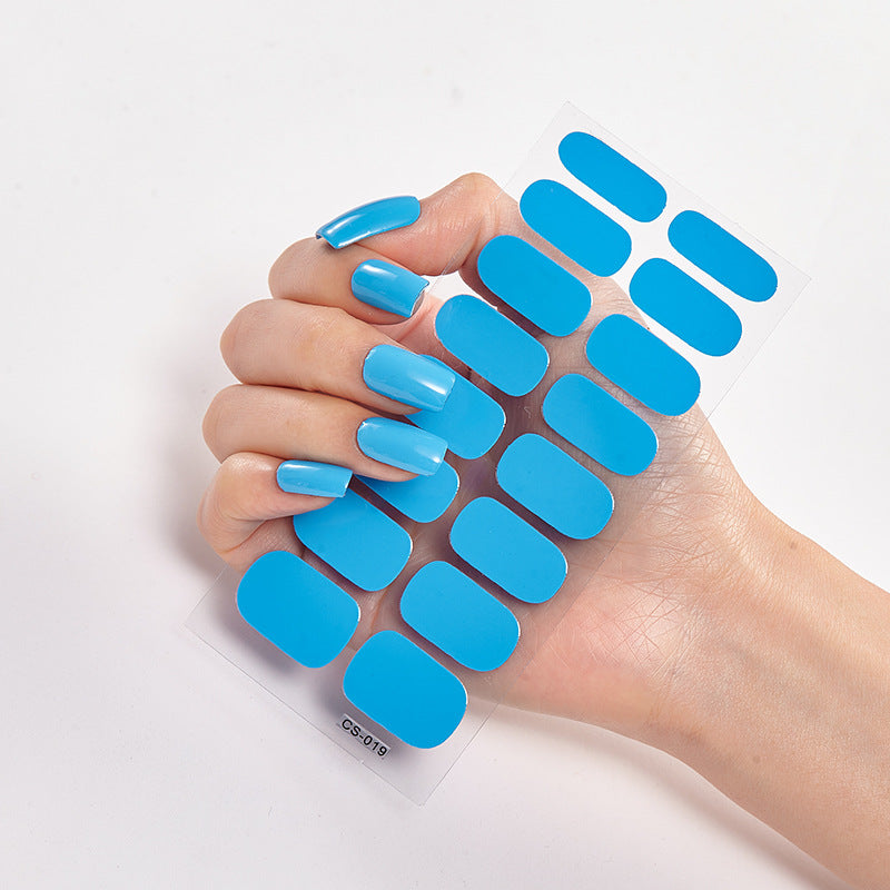 Pure Color 16-Pack Nail Stickers – Easy DIY Nail Art Sheets