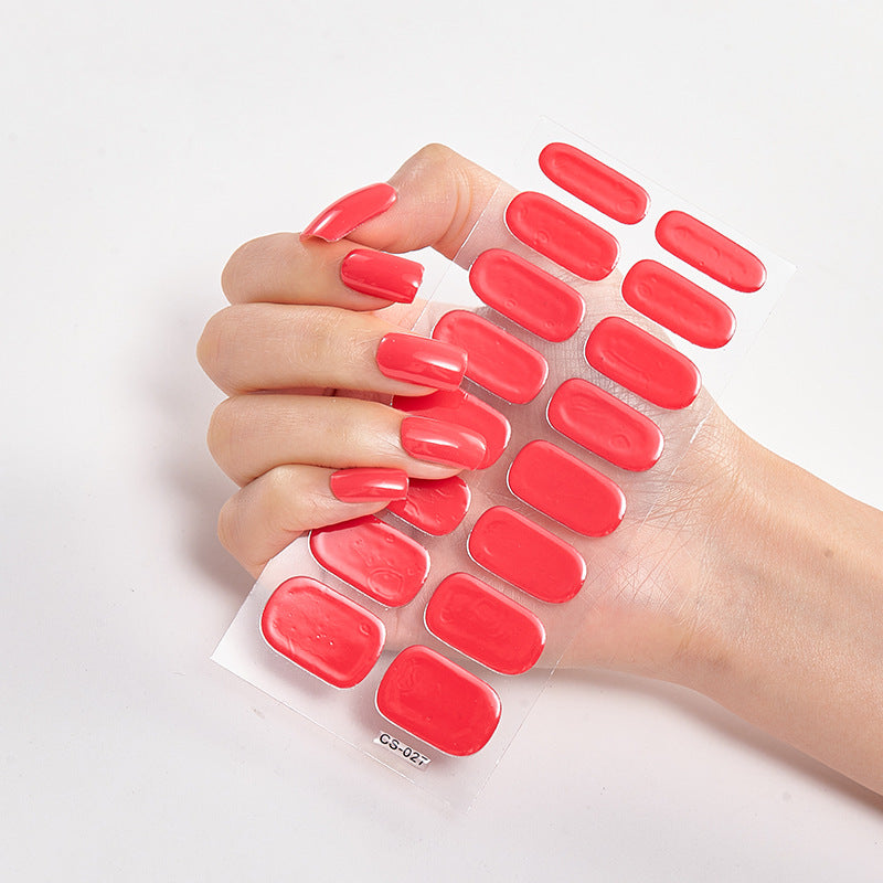 Pure Color 16-Pack Nail Stickers – Easy DIY Nail Art Sheets
