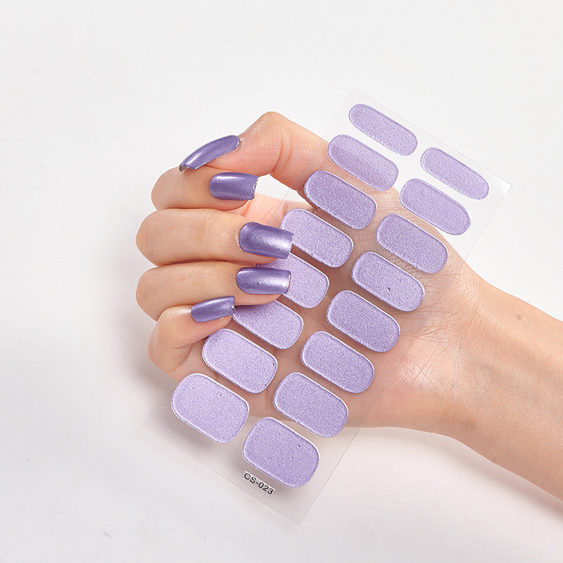 Pure Color 16-Pack Nail Stickers – Easy DIY Nail Art Sheets