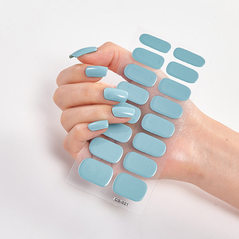 Pure Color 16-Pack Nail Stickers – Easy DIY Nail Art Sheets