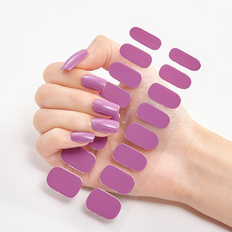 Pure Color 16-Pack Nail Stickers – Easy DIY Nail Art Sheets