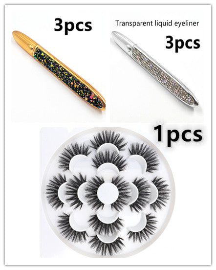 Multicolor Self-Adhesive Eyeliner with False Eyelashes – Easy, Long-Lasting Eye Makeup