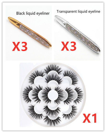 Multicolor Self-Adhesive Eyeliner with False Eyelashes – Easy, Long-Lasting Eye Makeup