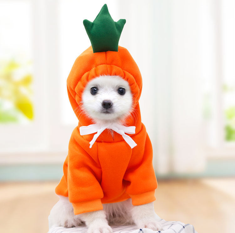 Cute Fruit-Themed Hoodie for Small Dogs – Warm Fleece Winter Coat for Puppies & Cats, Perfect for French Bulldogs & Chihuahuas