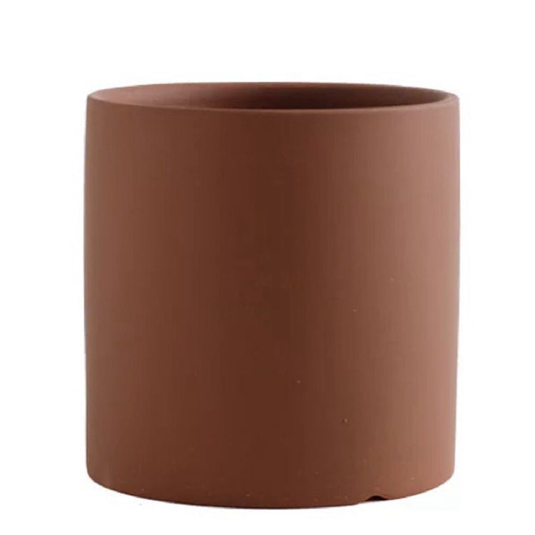 Nordic Industrial Ceramic Flowerpot – Colorful Succulent Planter with Drainage Tray