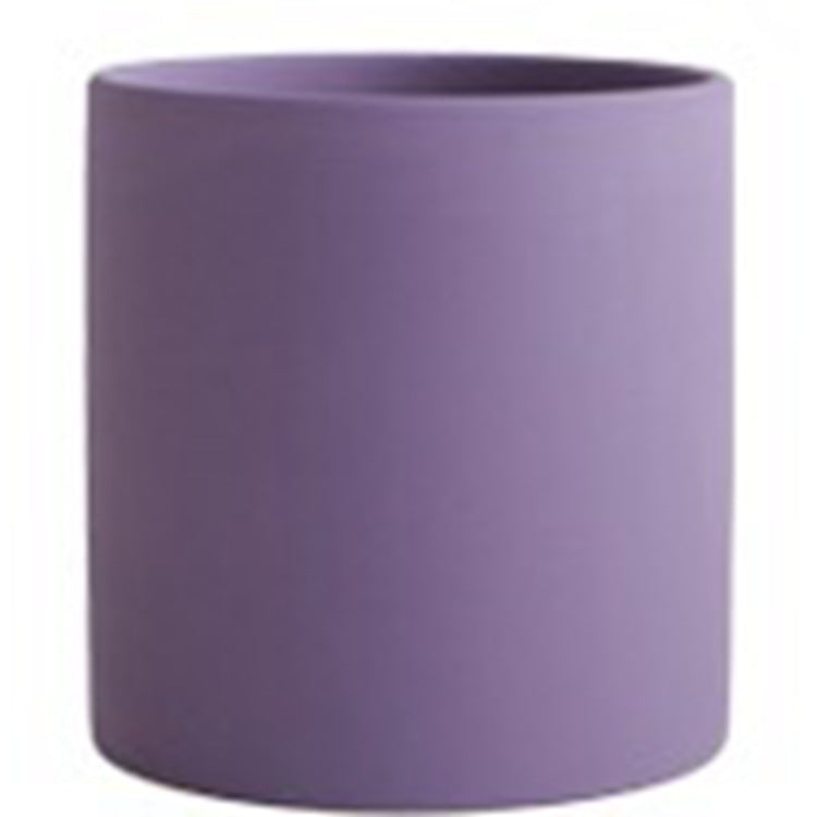 Nordic Industrial Ceramic Flowerpot – Colorful Succulent Planter with Drainage Tray