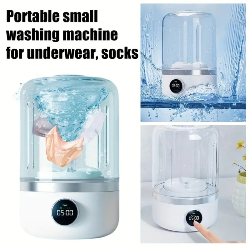 Portable Mini Washer USB Rechargeable 1.2L Travel Washing Machine