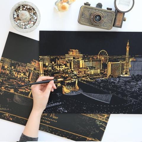 Decorative Scratch Painting – World Sightseeing Drawing Paper for Gifts & Home Décor