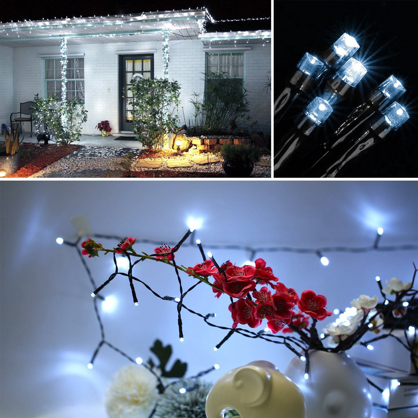 12M Solar LED String Lights With 8 Modes Waterproof Fairy Lights