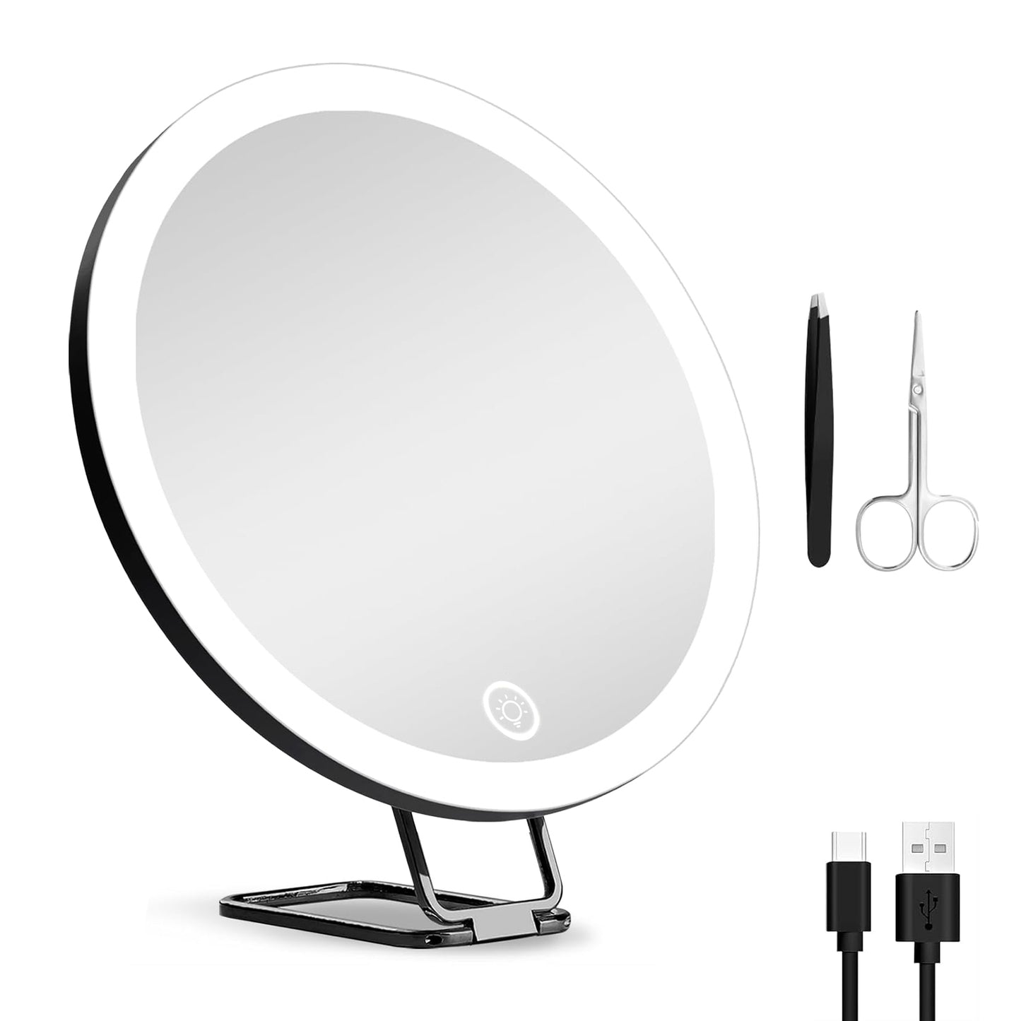 1Pc 30X Magnifying Makeup Mirror with Light & Tools – Travel Friendly