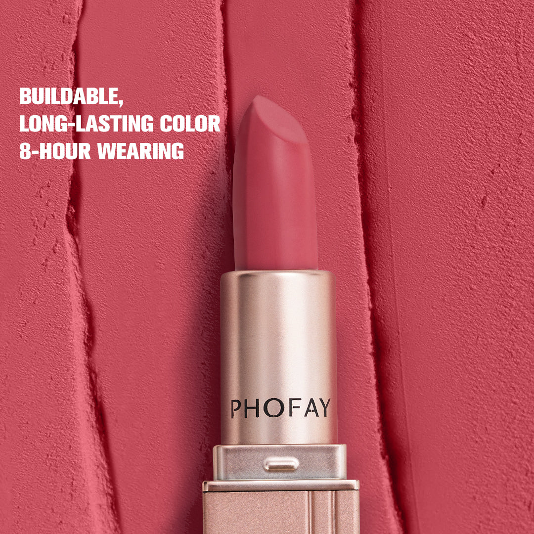 PHOFAY Long-Lasting Matte Lipstick – Smooth, Bold, & Hydrating Lip Color