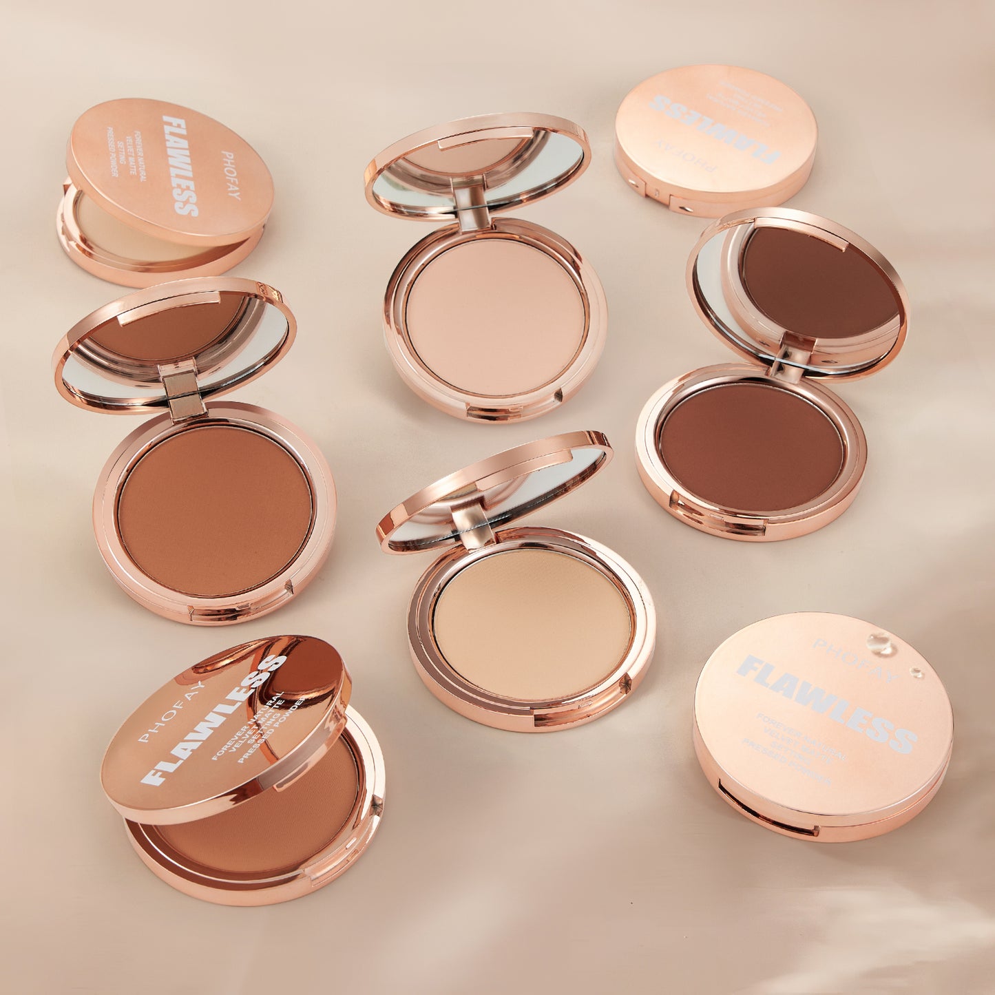 PHOFAY Matte Setting Pressed Powder – Oil Control & Long-Lasting Finish