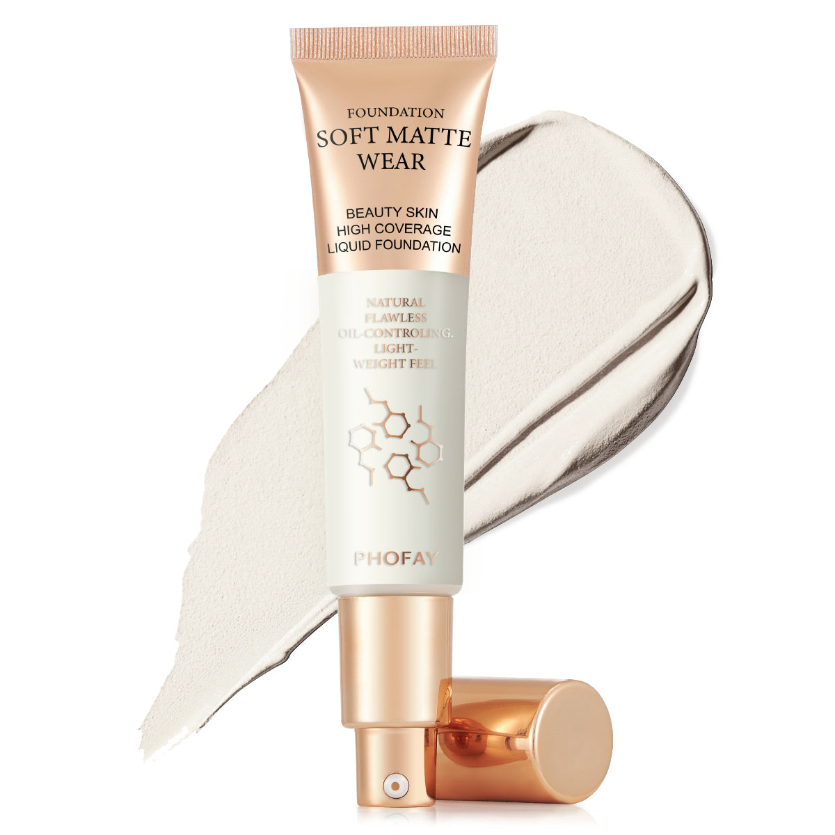 PHOFAY Full Coverage Liquid Foundation – Long-Lasting Matte, Smooth Finish