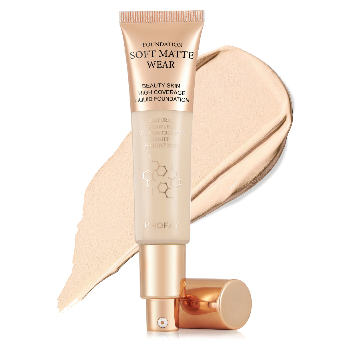 PHOFAY Full Coverage Liquid Foundation – Long-Lasting Matte, Smooth Finish
