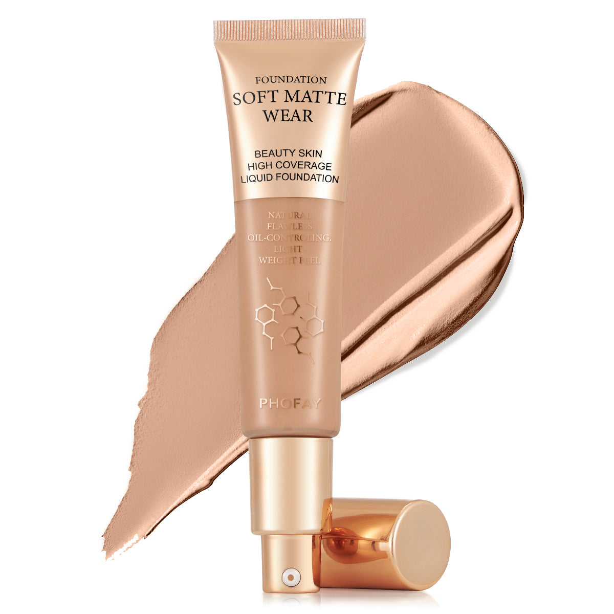 PHOFAY Full Coverage Liquid Foundation – Long-Lasting Matte, Smooth Finish