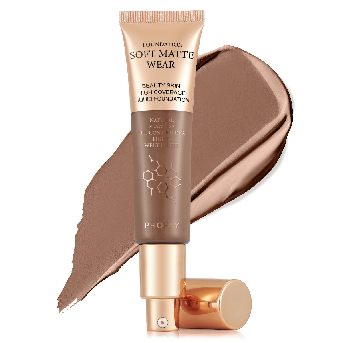 PHOFAY Full Coverage Liquid Foundation – Long-Lasting Matte, Smooth Finish