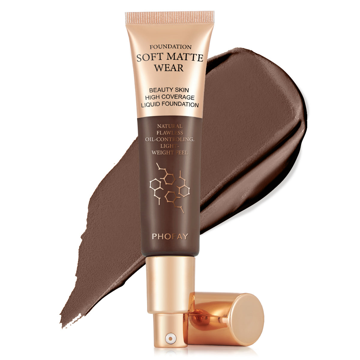 PHOFAY Full Coverage Liquid Foundation – Long-Lasting Matte, Smooth Finish