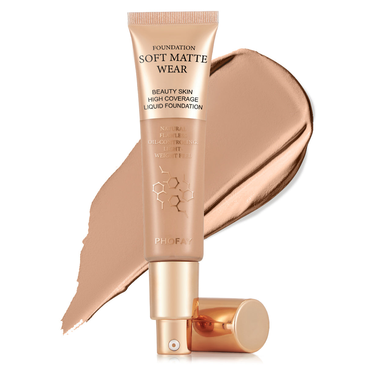 PHOFAY Full Coverage Liquid Foundation – Long-Lasting Matte, Smooth Finish
