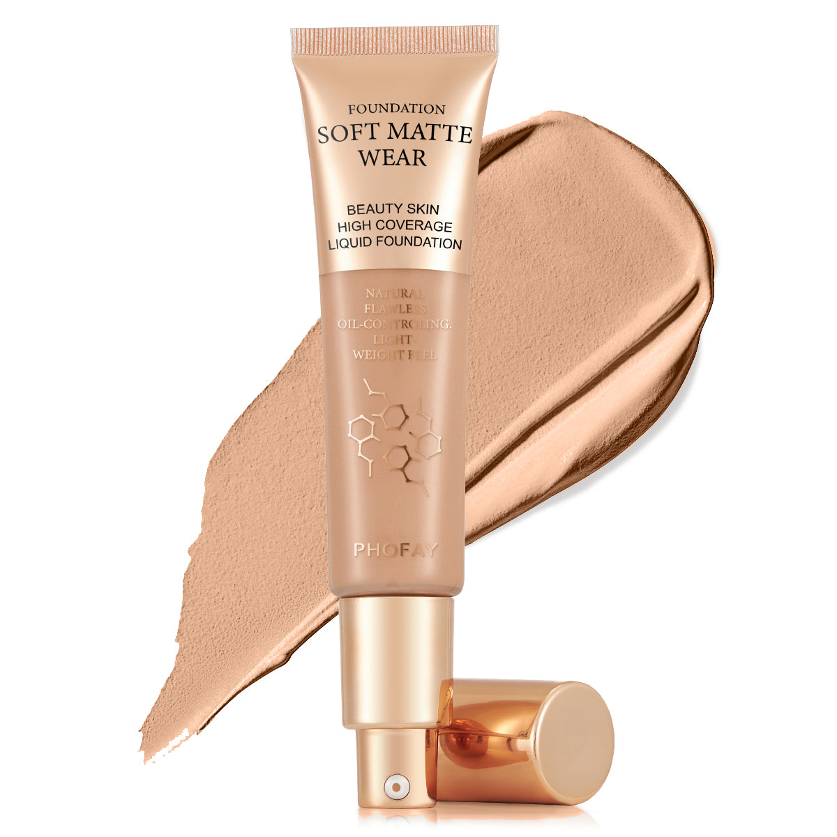 PHOFAY Full Coverage Liquid Foundation – Long-Lasting Matte, Smooth Finish