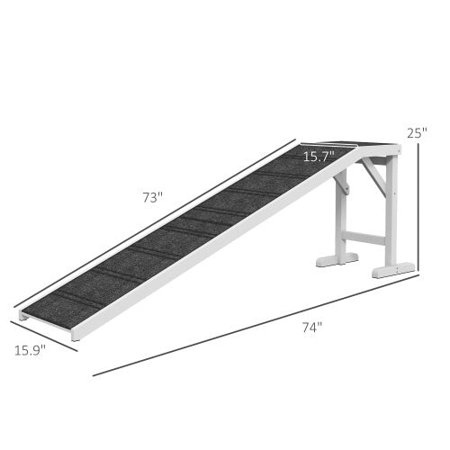 Dog Bed Ramp with Non-Slip Carpet – Sturdy Pet Ramp with Top Platform for Small & Senior Dogs